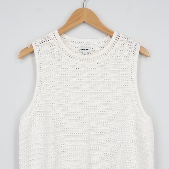 J.Crew Factory Crochet Sweater Tank Ivory Size XL NWOT - Picture 3 of 7